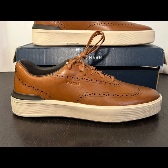 Cole Haan GrandPro Crew Wingtip Sneakers Shoes British Tan/Birch Mens 13M